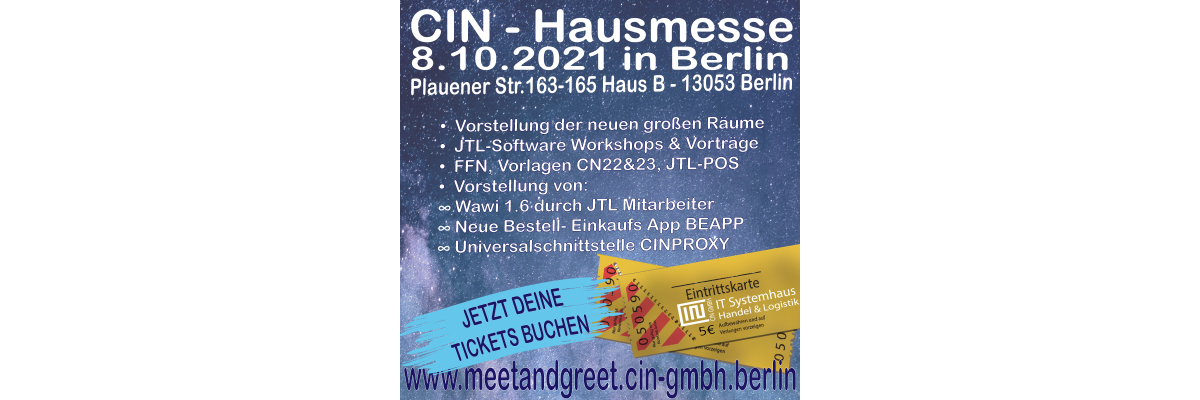 CIN Hausmesse 8.10.21 in Berlin - CIN Hausmesse 8.10.21 in Berlin