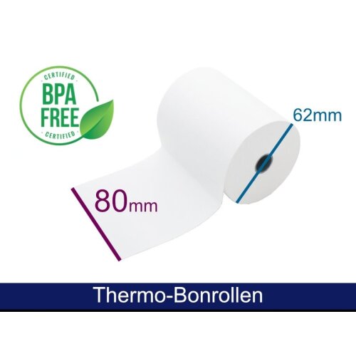 Thermorolle - 80 62 12.7 (B/D(max.)/K) weiss, 50m, 55g
